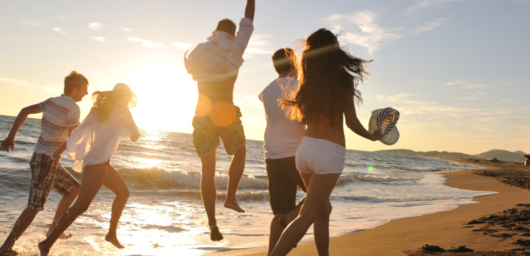 People enjoy the beach